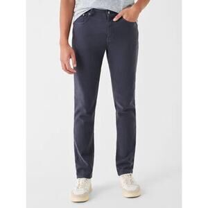 Faherty Stretch Terry Navy Blue Rugged Mid-Rise Slim Fit Pants 38 NEW Cotton